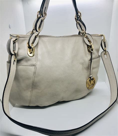 michael kors cream leather handbag